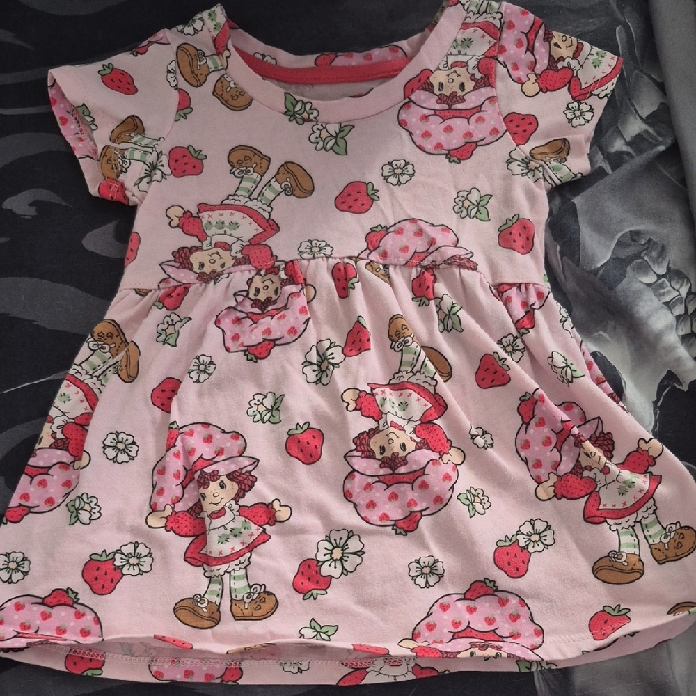 Adorable Pink Strawberry Kids Dress